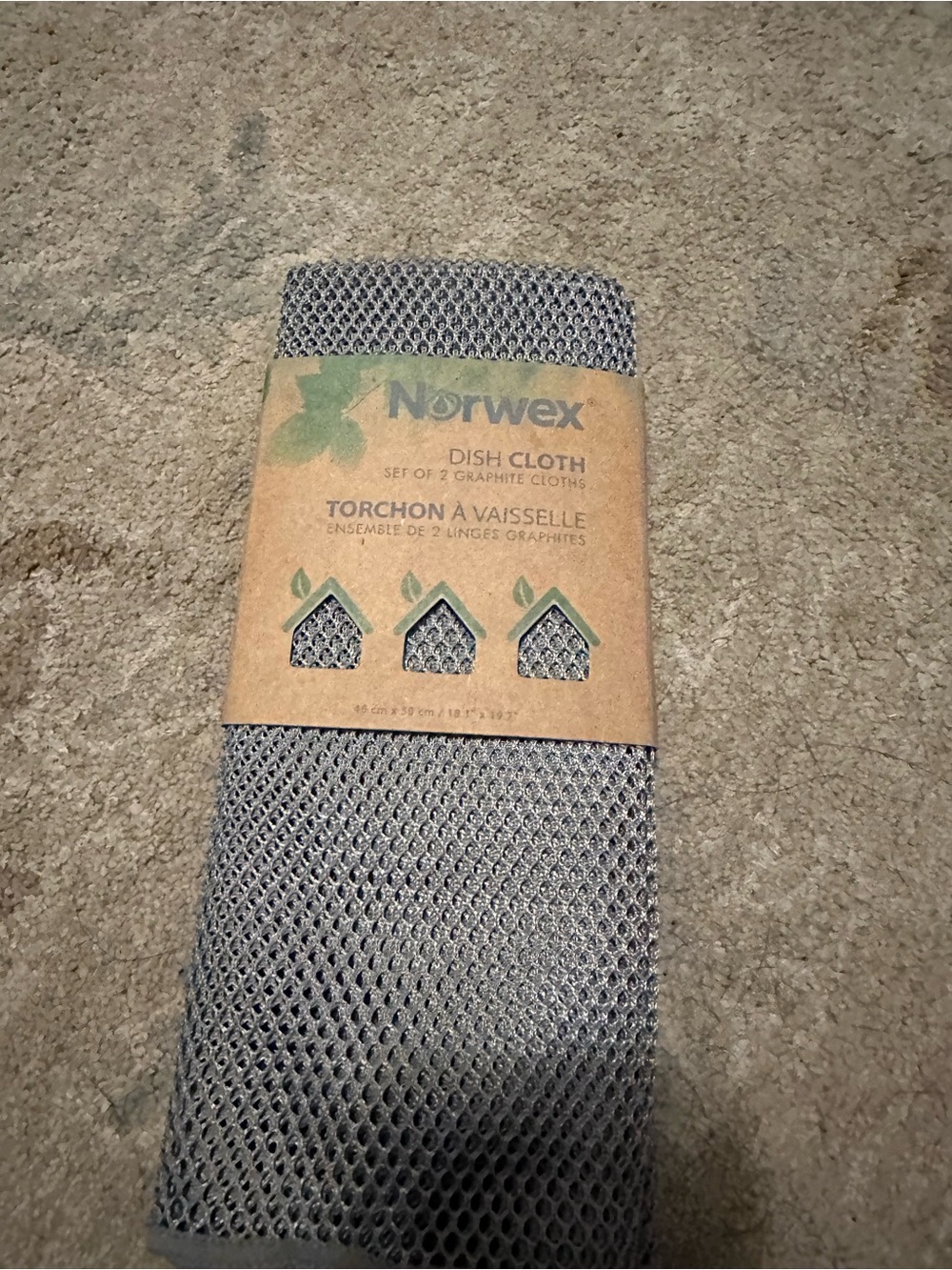 Norwex Graphite Gray Dish Cloths - Set of 2